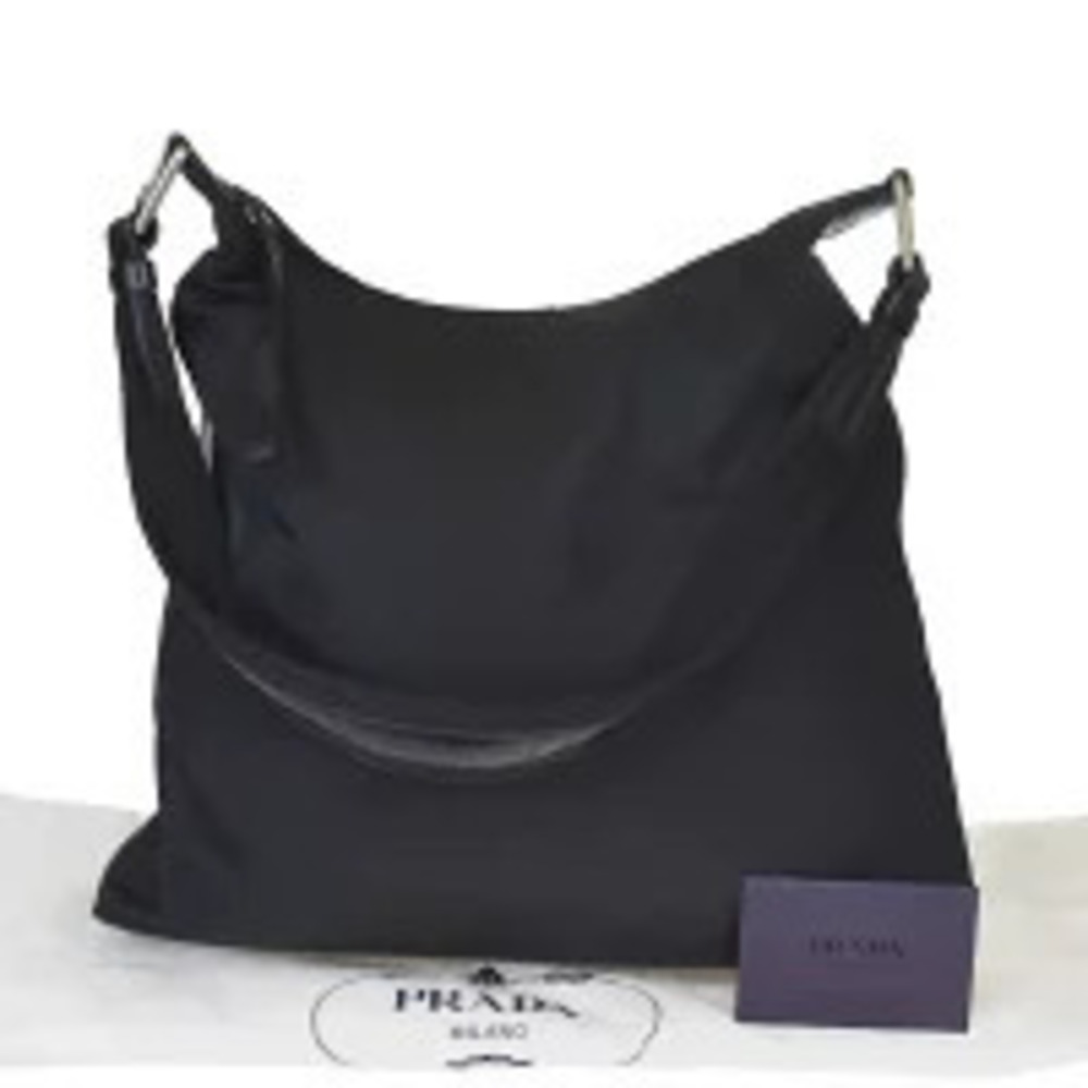 Prada Tessuto Saffiano Leather Shoulder Bag Black